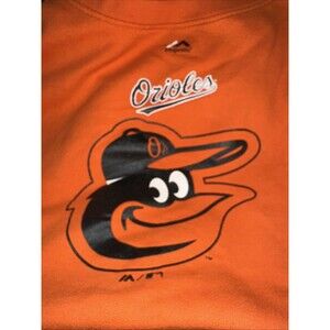 Majestic Orioles Orange Long Sleeve Shirt with Black Logo 6X